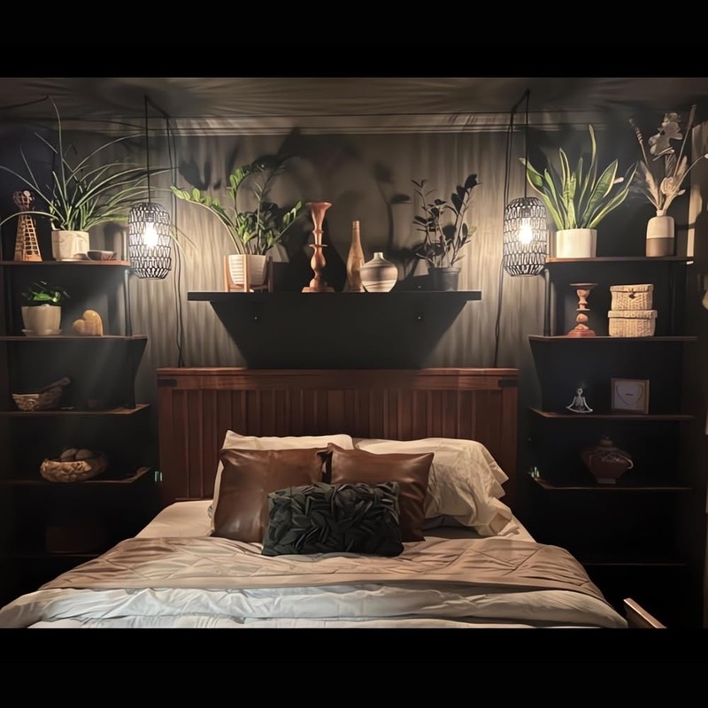 HEONITURE 5 Shelf Industrial Pipe Shelving, Black Modern Bookcase Bookshelf,