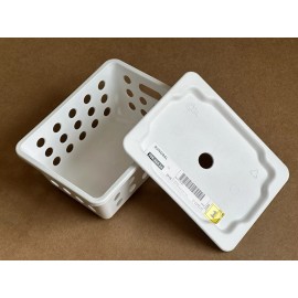 IKEA Rundbal Storage Basket W/ Lid Stackable White 7x5.5x3.25"