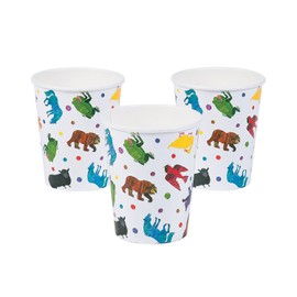 Fun Express Eric Carle Brown Bear, Brown Bear, What Do You See? Paper Cups - Party Supplies - Print Tableware - Print Cups - Birthday - 8 Pieces