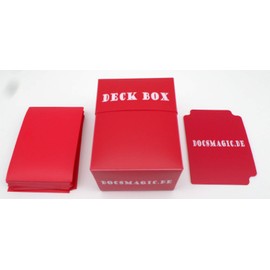 docsmagic.de Deck Box + 60 Double Mat Red Sleeves Small Size - Mini Card Box & Card Sleeves Red - YGO