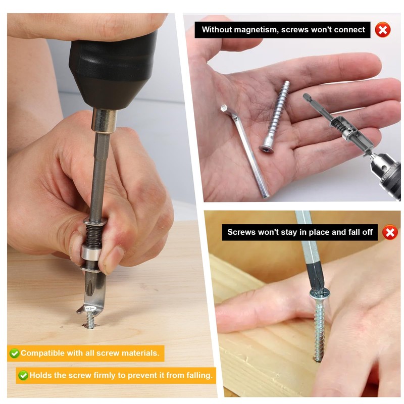 2 Pcs Spring-loaded Screw Holder Bit, Anti-drop Screwdriver Bit Universal