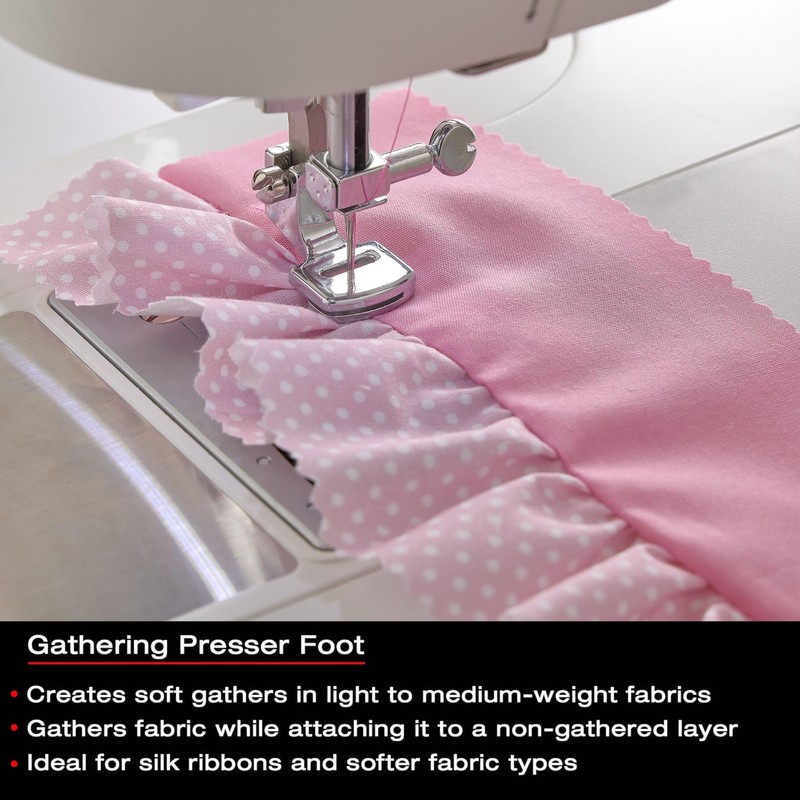 SINGER | Gathering Presser Foot for Low-Shank Sewing Machines, Simutaneously