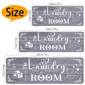 BAOMANYI Farmhouse Laundry Room Rug Runner, Laundry Room Organization 24"X72" Non Slip Mat Text Design Rug Machine Washable and Large Bathroom Rugs Stylish Versatile Laundry Room Rugs Decor