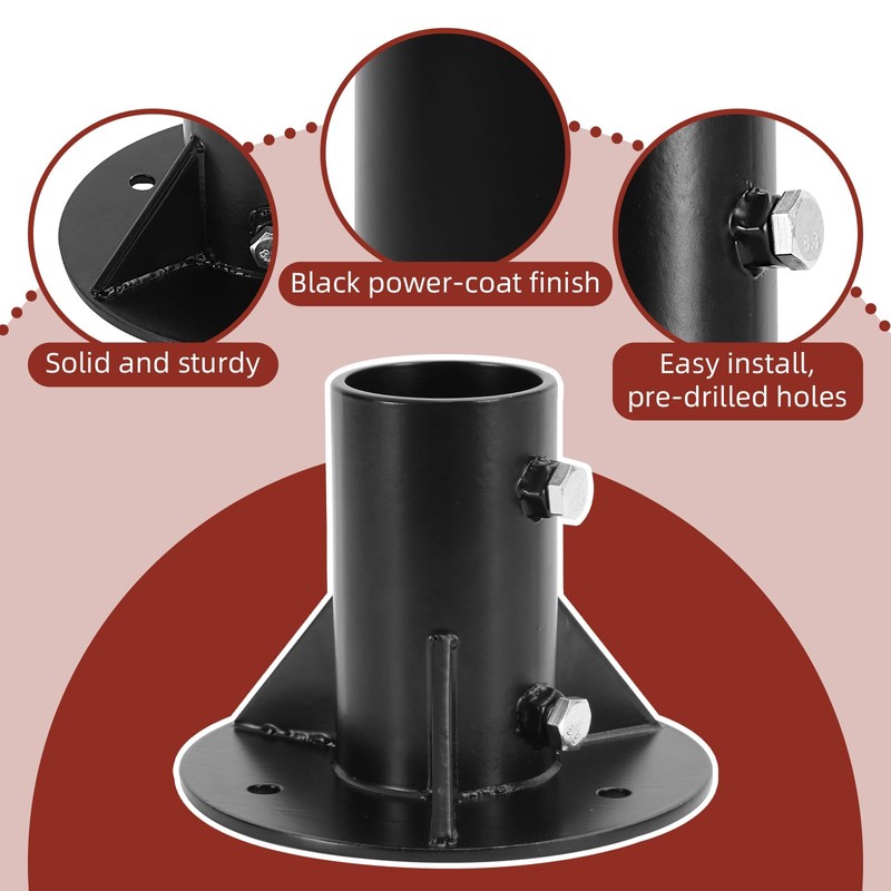 Cskunxia 1PC Round Posts Base Bracket 2" Base Flange Chain