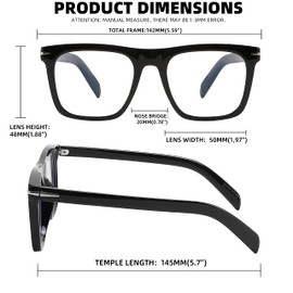 FEISEDY Classic Square Blue Light Blocking Glasses for Women Men UV Blocking Gaming Eyeglasses B9087