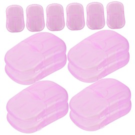 Totority 15 Boxes Portable Travel Soap Sheets Lightweight Soap Flakes for Easy Hand Washing Durable and Safe for Camping and Outdoor Adventures Per Box Purple Color