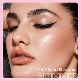 evpct Kaely 1Pcs Sand Shimmer Cream Eye Shadow Brightener Sticks for Eyes Waterproof Pigmented, Double Ended Cream Eyeshadow Stick Pencil Pen with Applicator, Eye Shadow Palette Highlighter Makeup 25