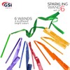 GSI Multicolor Sparkling Gymnastic Ribbon Wands [6 pack] with 9