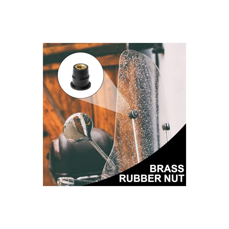 10pcs Wellnut Windshield M6 Motorcycle Windshield Mount M6 Rubber Nuts