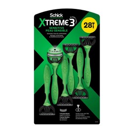 Schick Xtreme 3 Sensitive Skin Original Disposable Razors for Men, 28 Count