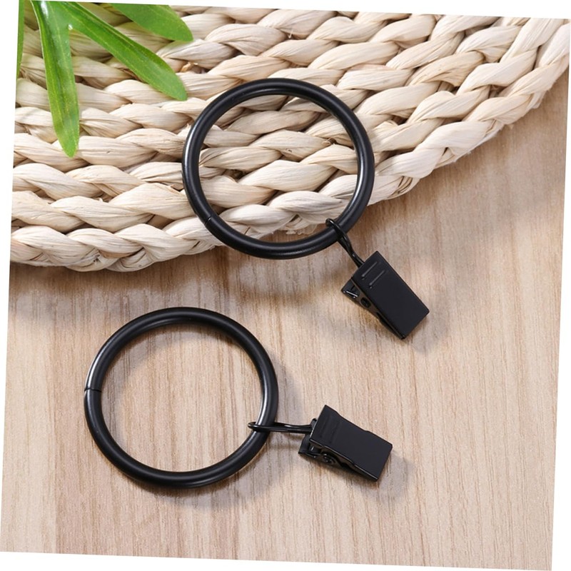 GRIRIW 40pcs Curtain Rings with Clips Drapery Rings for Easy