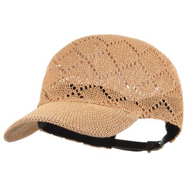 Meliyya Unisex Baseball Cap Paper Straw Men Women Baseball Cap Summer Peaked Cap Visor Cap Adjustable, b-plaid camel