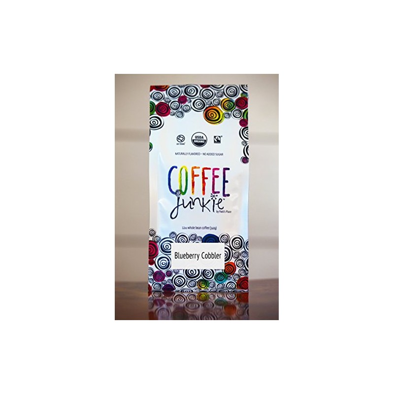 Coffee Junkie Blueberry Cobbler Naturally Flavored Organic Coffee Beans -