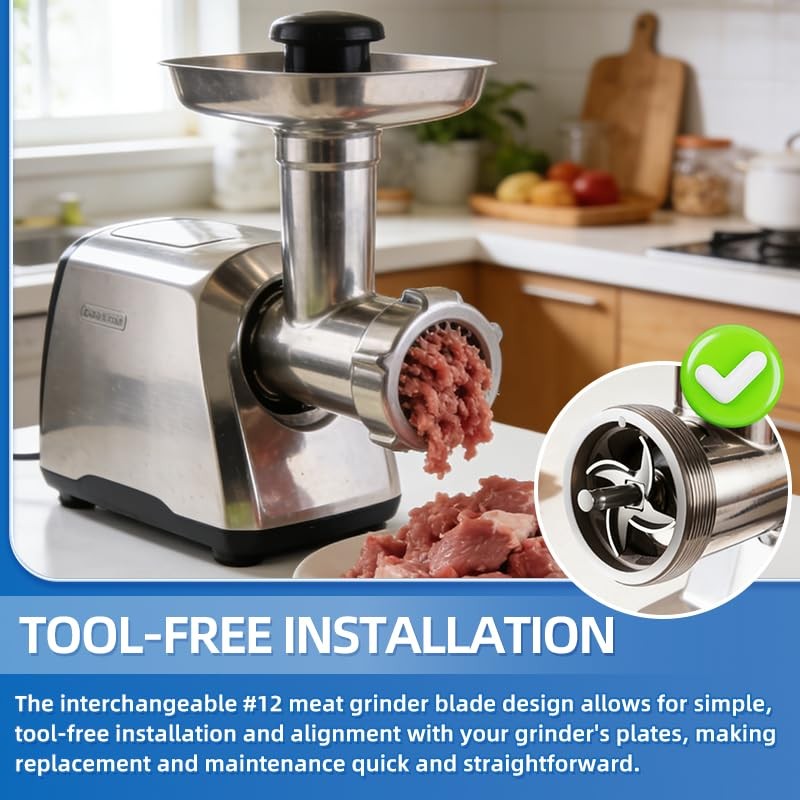4-Pack #12 Meat Grinder Blades - Precision Replacement Knives with