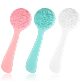 3 Pcs Silicone Face Brushes for Cleansing Face Wash Brush Manual Facial Cleansing Brush for Cleaning, Exfoliating Scrubber Exfoliator Cleanser for Blackheads Whiteheads Makeup Residues Removal