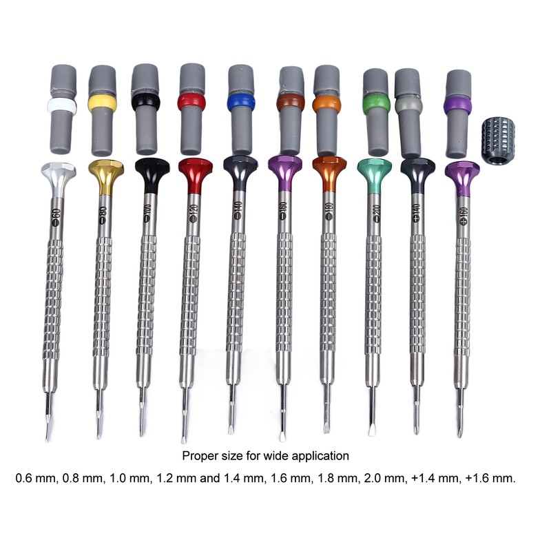 Watch Repair Screwdriver Set 0.6‑2.0mm Color Coded Replaceable Heads Micro