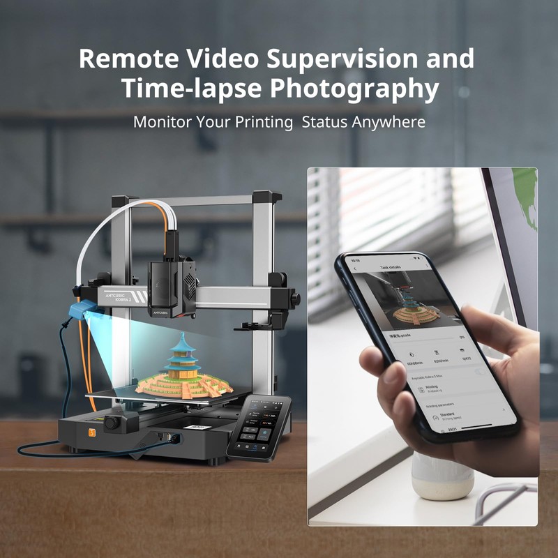 Anycubic Kobra 3 3D Printer Camera, Real-Time and Remote Monitoring,