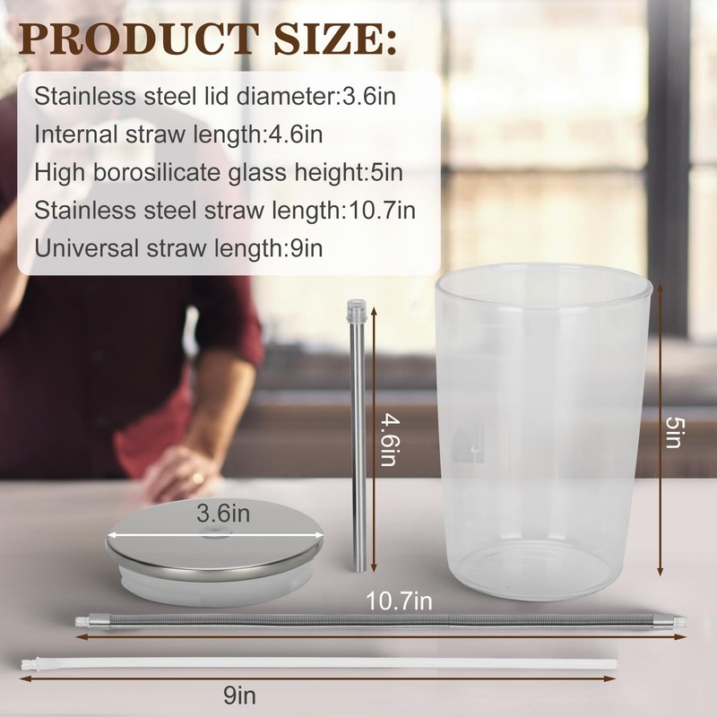 Glass Milk Container for Jura & Stainless Steel Milk Pipe