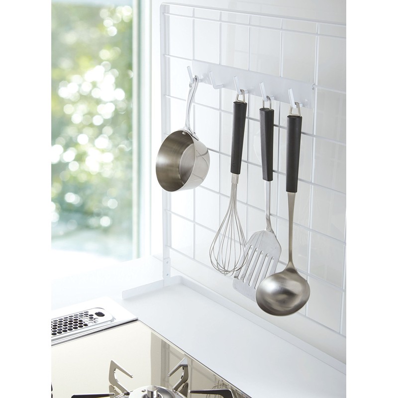 Yamazaki Kitchen Rack, Horizontal Stove Rack, Freestanding Mesh Panel for