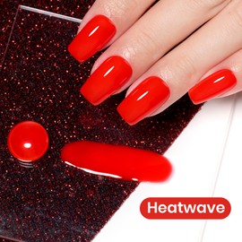 Beetles Red Gel Nail Polish – 15ml Classic Bright Red Soak Off UV LED Gel Polish Same Color Bottle for Salon DIY Manicure Gift for Women