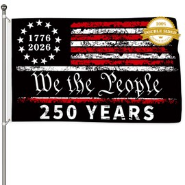 Probsin 250 Anniversary Flag 3x5 Ft Double Sided 3 Ply America Flag 250 Years of Freedom We The People 1776-2026 Patriotic Signs Hanging Decor for Room House Welcome Photo Backdrop with Brass Grommets