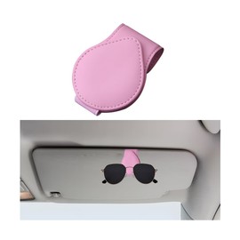 Mandark Magnetic Sunglass Holder for Car Visor, Leather Vehicle Eyeglass Hanger Clip, Automotive Interior Ticket Card Glasses Organizer Clamp Accessories, Universal for SUV, Sedan, Truck(Pink)