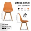 Upholstered Dining Chairs Set of 4 Pu Leather Orange Chairs