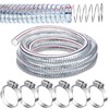 Frienda Heavy Duty Steel Wire Flexible Tubing with Fasteners PVC High Pressure Oil Drain Hose Tube Clear Wire Reinforced for Pond Marine Bilge Pump Garden Pool Vacuum Suction Hose(10 Ft, 3/4 Inch Id)