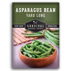 1 Pack Asparagus Yard Long Bean Seeds for Planting with Instructions to Grow Yardlong Pole Beans in Your Home Vegetable Garden - Non-GMO Heirloom - Survival Garden Seeds