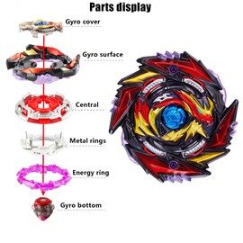 mlywd Spinning Tops Set With Launcher, 4D Metal Fusion Bey Burst Blade Set, Spinning Top Toy Gift for Children, Teenagers and Adults, B-170-01