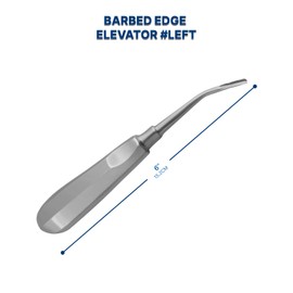 Dental Root Elevators Extraction (Serrated, Barbed Edge, Spade, Concave, Bayonet Left & Right German Stainless Steel (Barbed Edge Left)
