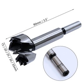 Forstner Drill Bit Set 5pcs Diameter 15/20/25/30/35mm Round Shank with Wooden Storage Box