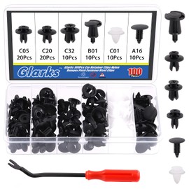 Glarks 101Pcs 6mm 7.8mm 8.1mm 8.2mm 8.8mm 9.8mm Car Retainer Clips Nylon Bumper Push Fastener Rivet Clips Door Trim Panel Clips with Fastener Remover Assortment Kit for GM Ford Honda Toyota