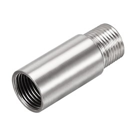 sourcing map Shower Head Extension Arm Stainless Steel 1/2 PT Male to 1/2 PT Internal Thread 60 mm Length Cast Pipe Connection Coupling