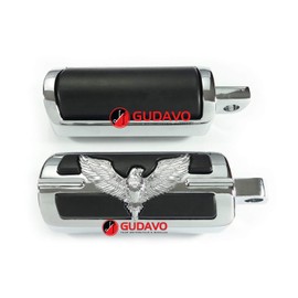 Motorcycle Chrome Aluminum Rear passenger foot peg Foot Pedal With Mounts For Compatible with YAMAHA ROAD STAR XV 1600/1700 / SILVERADO (except from warrior) 1999-2014 (GEG Chrome)