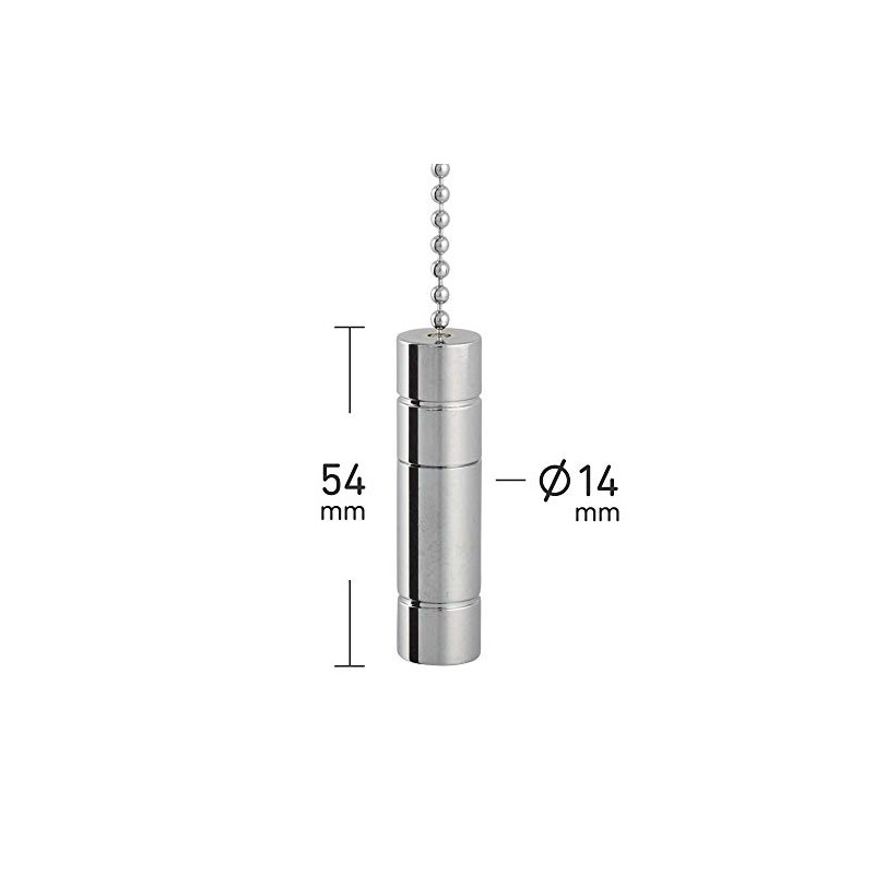 Lampen-Zugschnur, Kette, Chromsilber, verschiedene Designs erhältlich Banded Cylinder
