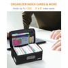 JUNDUN Index Card Box with Lock,Collapsible Fireproof Index Card Holder