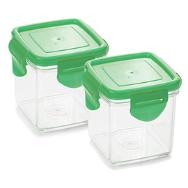 Genius Nicer Dicer Quick Collection Container with Keeping Lid in Green 200 ml (4 Pieces) Collection Box for Cutting, Storing and Transporting