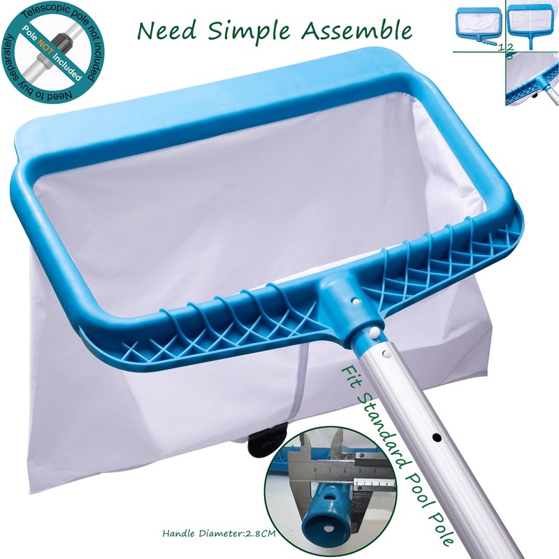 DABOVIN Professional Pool Bottom Skimmer Net for Cleaning Pollen Bugs,