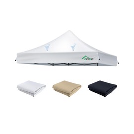 Acepic Heavy Duty 10x10 Peak Pole Canopy Replacement Top Cover with 8 Large Drainage Holes, Waterproof PU and 99% UV Resistant Fabric for Outdoor Events, Art Exhibition (Top Only, NOT Frame, White)