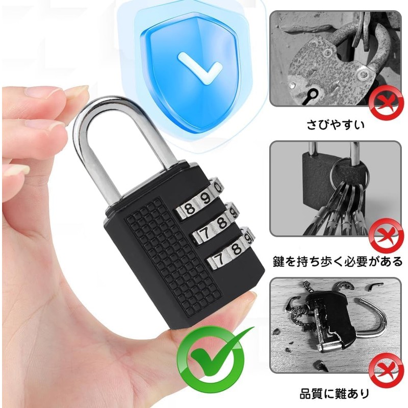 Padlock Dial 3 Digit Dial Lock Small Auxiliary Lock Anti-Theft
