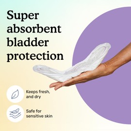 Because Incontinence Pads for Women - Maximum Absorbency, Postpartum Liners, Up to 100% Leak-Free Protection, Discreet Protection for Bladder Leaks, 6 Packs of 20 Count (120 Total)