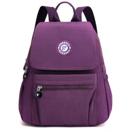 Waterproof Nylon Women's Backpack, Lightweight, Hiking, Camping, Cycling Daypack (Dark Purple)