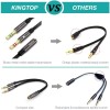 KINGTOP Headset Splitter Cable 3.5mm Female to 2 Male