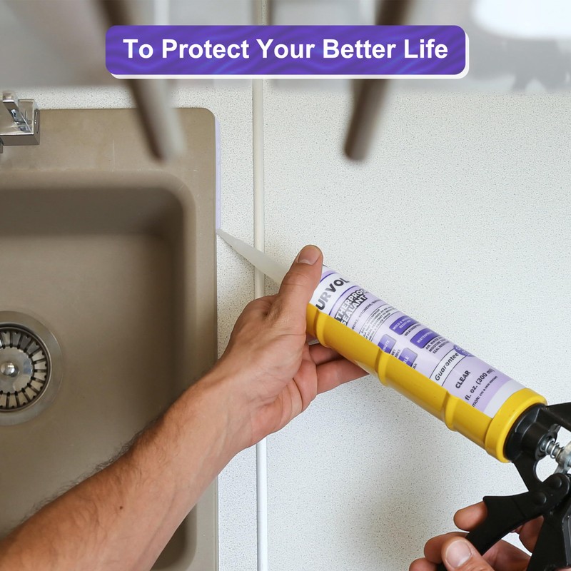 Durvol All-Weather Sealant Waterproof Caulking Seal 2-Pack Clear, Caulking Sealant