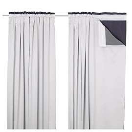 RAYYAN LINEN Blackout Thermal Lining for Curtains, Readymade Tape Top 3 Pass Insulated Pair of Lining, Includes Hooks Size 46” Width X 52” Drop