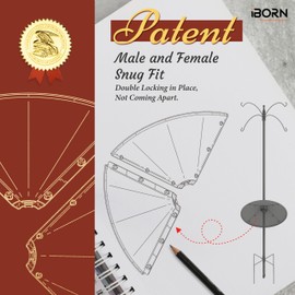 iBorn Bird Feeder Squirrel Guard, Chew-Proof PC Oversize Squirrel Baffle Defender for Hanging, Birds Feeder for Outdoors Protector,19.5 Inch,Pack of 1, Black (Bird Feeder is not Included)