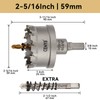 CENYB 2-5/16" (59mm) Tungsten Carbide Tipped Hole Saw with 2Pcs