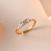 TJC Three Stone Ring White Cubic Zirconia CZ in Yellow