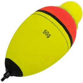 AERZETIX - C68870 - Float Plug, Bright 50 g - Red and Green - for Fishing Predatory Fish Pike Zander Catfish Trout - Length 92 mm - Diameter 43 mm - Hook Fishing Rod Fish